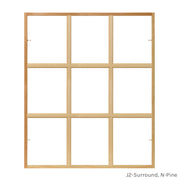 9 light square pine colonial window grid insert for casement and double hung windows