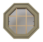 Rambler Breeze Sand Poly Venting Octagon Clear IG Glass Pine Removable Grille Hinged Right