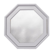 Rambler Breeze White Poly Venting Octagon Window Obscure IG Glass Hinge Right