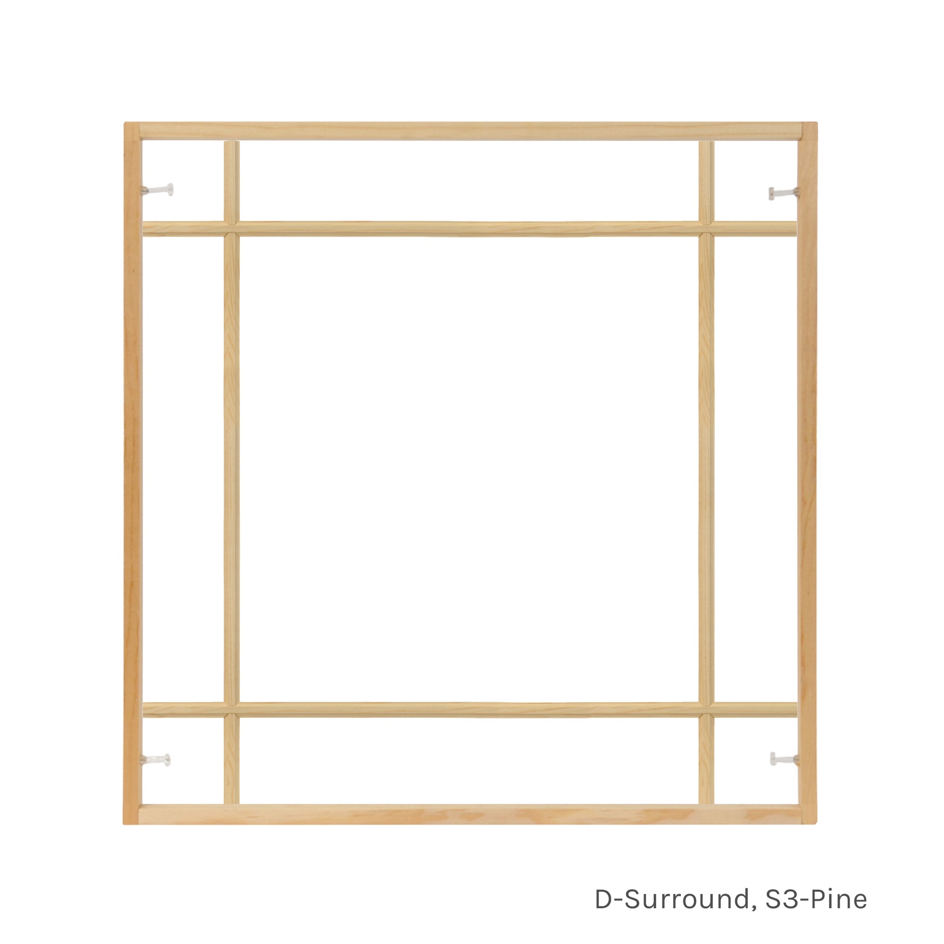 Prairie Style S3-Bar D-Surround Pine Grille for transom casement and double hung windows