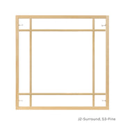 Prairie Style S3-Bar J2-Surround Pine Grille for transom casement and double hung windows