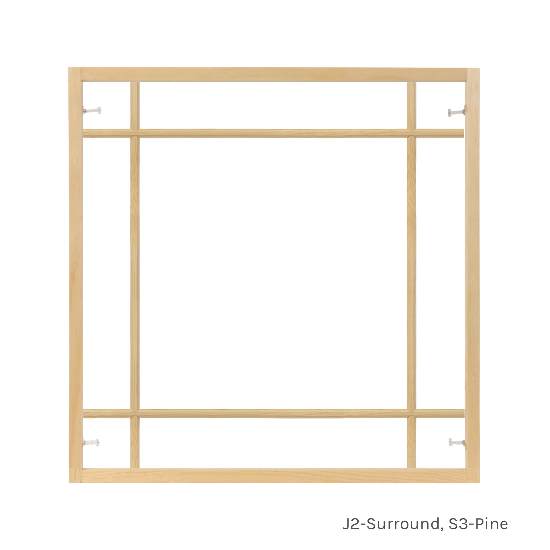 Prairie Style S3-Bar J2-Surround Pine Grille for transom casement and double hung windows