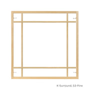 Prairie Style S3-Bar K-Surround Pine Grille for transom casement and double hung windows