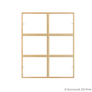 6 light pine colonial window grid insert