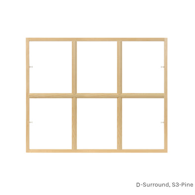 Pine Full Surround Window Grille - 29-1/4" x 24-9/16" 3W2H - Primed White