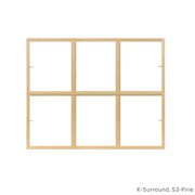 6 light pine colonial window grid insert