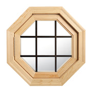 Cabin Breeze Wood Vent Octagon Clear IG Bronze Internal Grille Left Hinge
