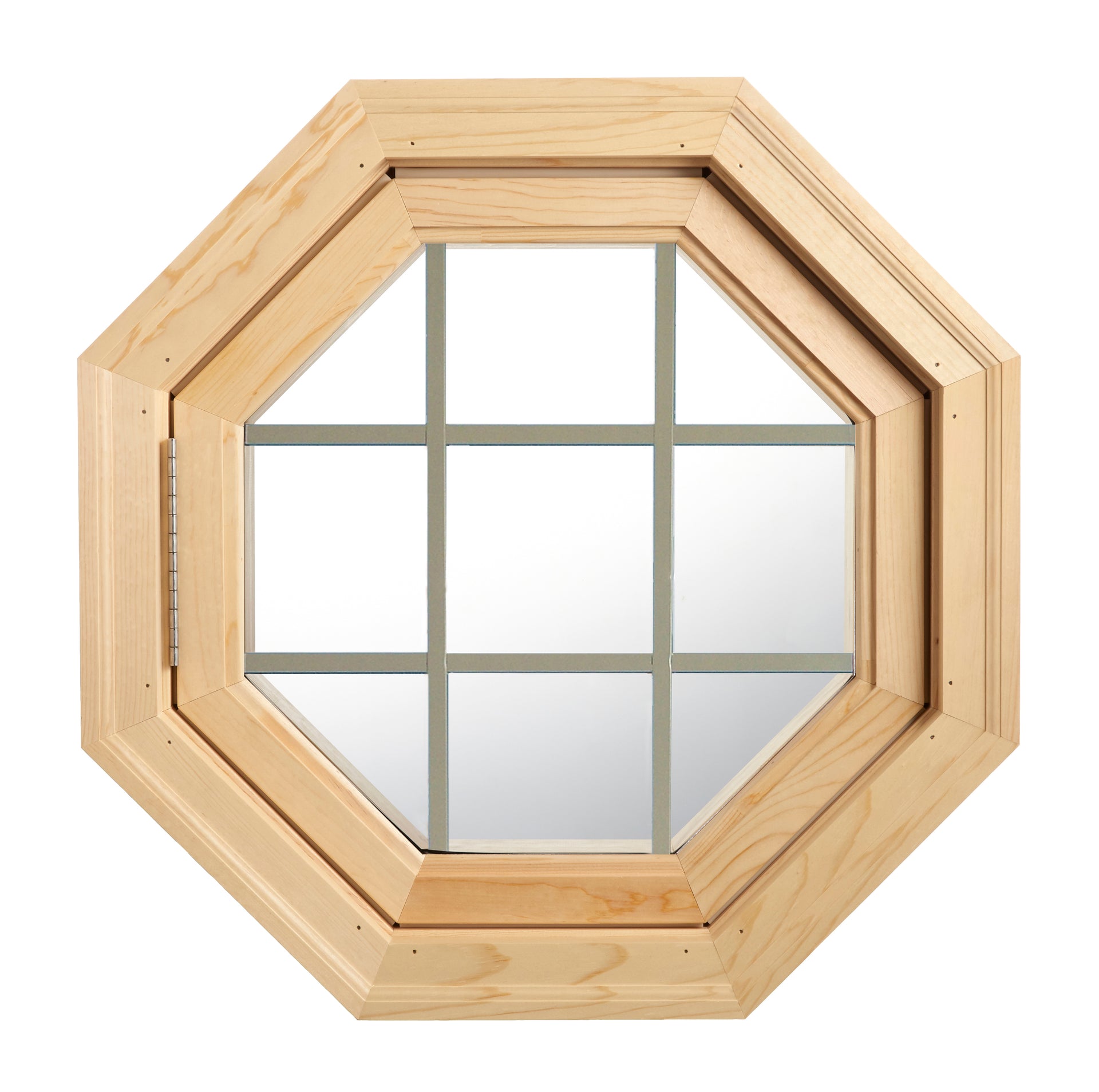 Cabin Breeze Wood Vent Octagon Clear IG Sand Internal Grille Left Hinge