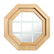 Cabin Breeze Wood Vent Octagon Clear IG White Internal Grille Left Hinge
