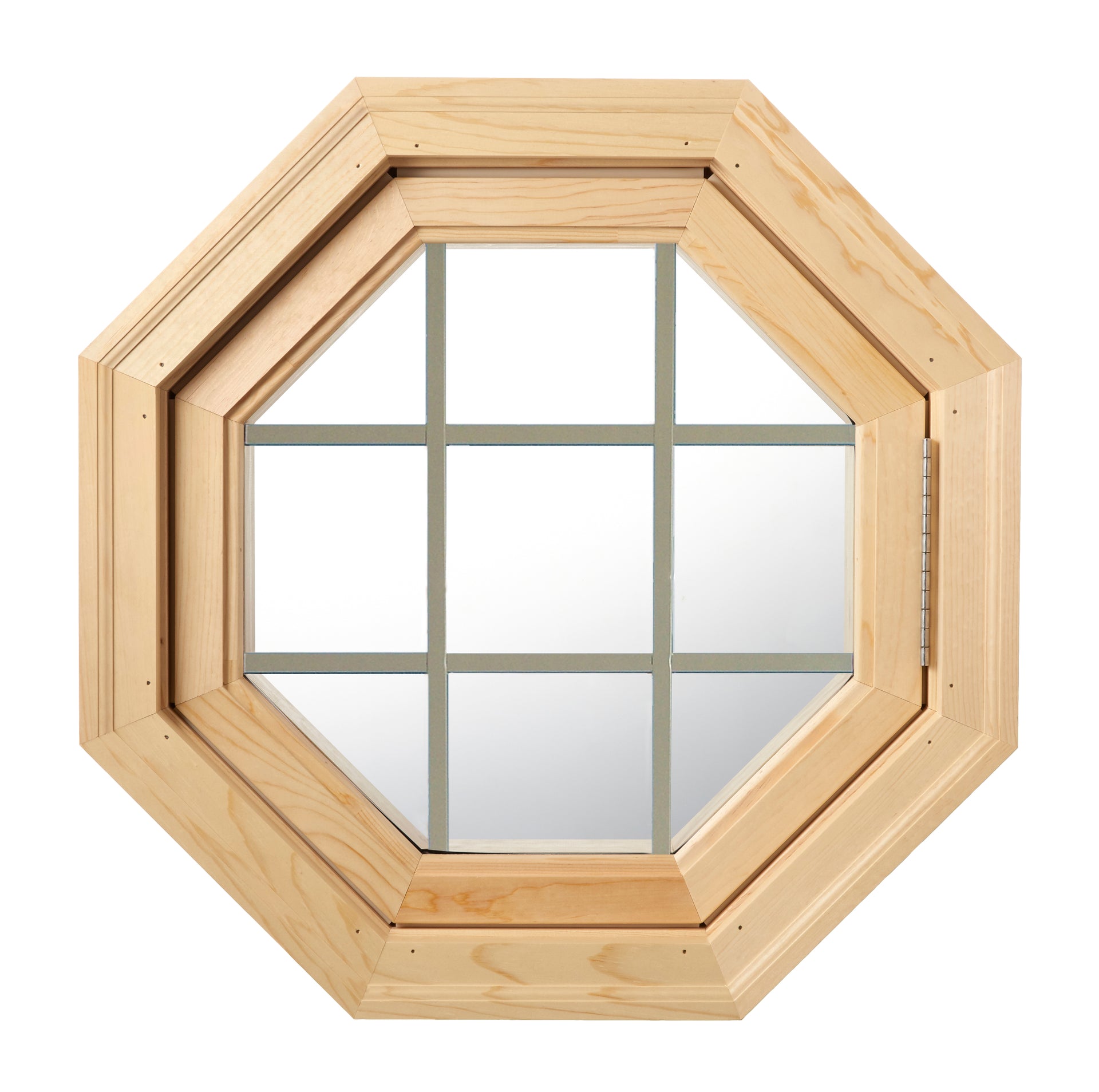 Cabin Breeze Wood Vent Octagon Clear IG Sand Internal Grille Right Hinge