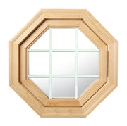 Cabin Breeze Wood Vent Octagon Clear IG White Internal Grille Right Hinge