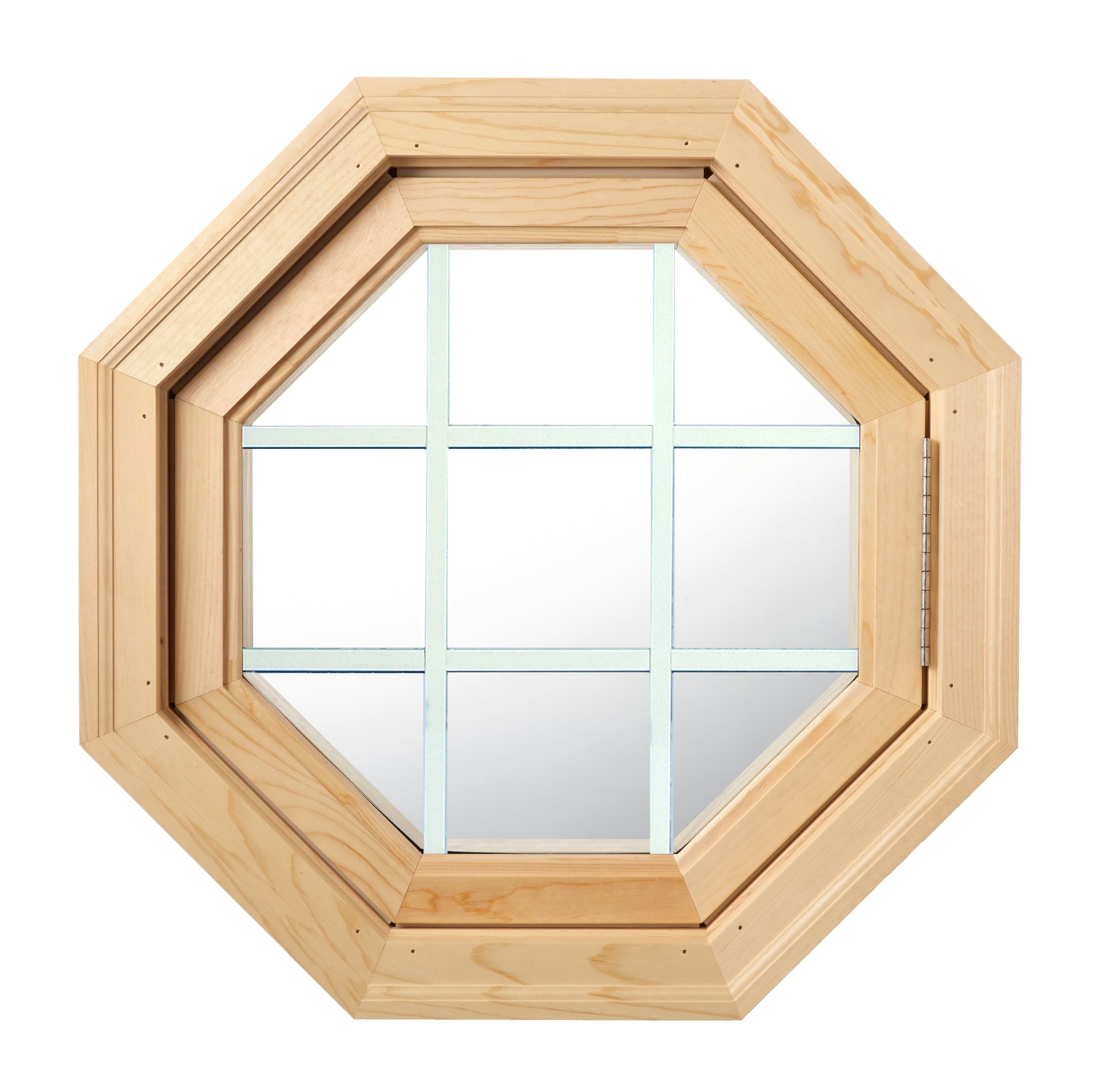 Cabin Breeze Wood Vent Octagon Clear IG White Internal Grille Right Hinge